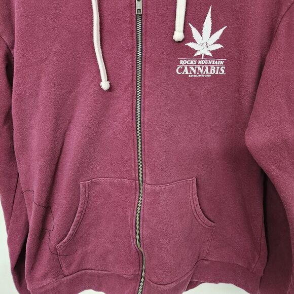 Rocky Mountain Cannabis Colorado Full Zip Hooded Sweatshirt Adult Large 0832 - Picture 6 of 8